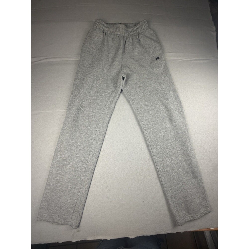 Russell Men's Gray Fleece Sweatpants M 32-34 Elastic Waist Drawstring